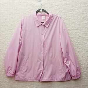 Jacket Blouse Snap Close Powder Pink Barbiecore Minimalist Classic Coquette Sz L
